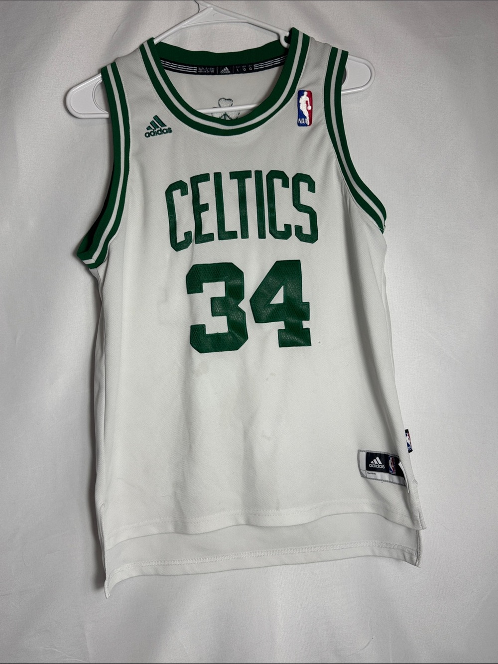 adidas Paul Pierce #34 Boston Celtics White and Green Basketball Jersey